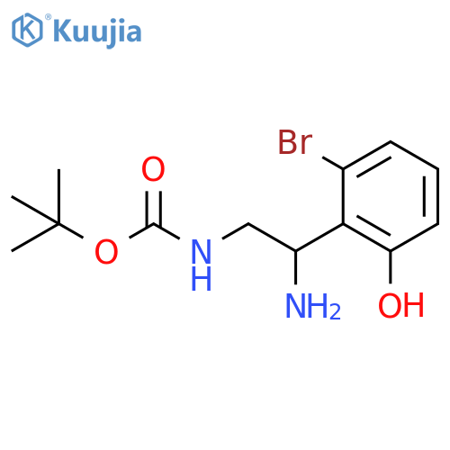 tert-butyl N-2-amino-2-(2-bromo-6-hydroxyphenyl)ethylcarbamate structure