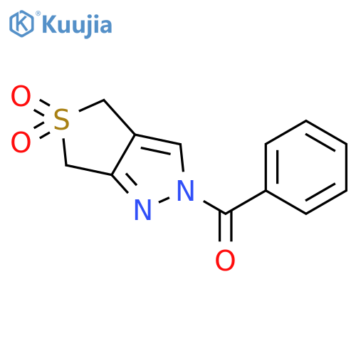 4H-Thieno[3,4-c]pyrazole, 2-benzoyl-2,6-dihydro-, 5,5-dioxide structure