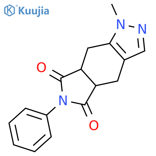 Pyrrolo[3,4-f]indazole-5,7(1H,6H)-dione,4,4a,7a,8-tetrahydro-1-methyl-6-phenyl- structure