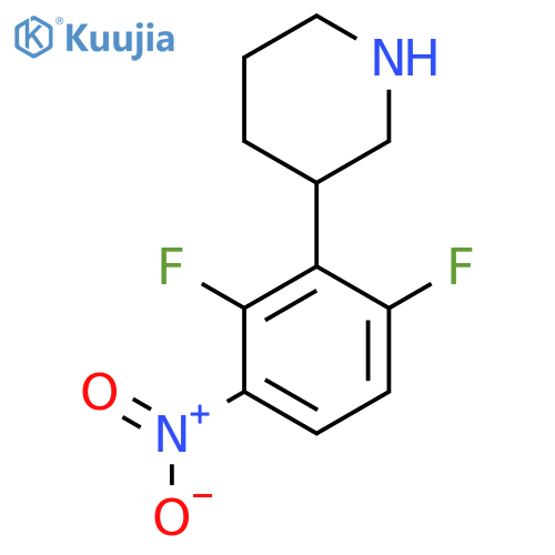 3-(2,6-difluoro-3-nitrophenyl)piperidine structure