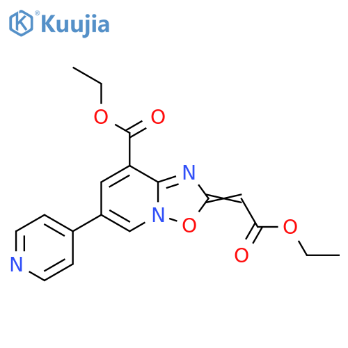 2H-[1,2,4]Oxadiazolo[2,3-a]pyridine-8-carboxylic acid, 2-(2-ethoxy-2-oxoethylidene)-6-(4-pyridinyl)-, ethyl ester structure