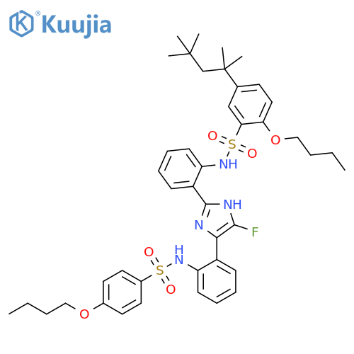 Benzenesulfonamide,2-butoxy-N-[2-[4-[2-[[(4-butoxyphenyl)sulfonyl]amino]phenyl]-5-fluoro-1H-imidazol-2-yl]phenyl]-5-(1,1,3,3-tetramethylbutyl)- structure