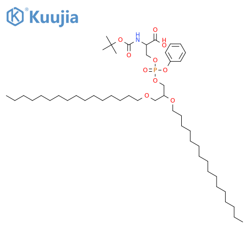 L-Serine,O-[[2,3-bis(hexadecyloxy)propoxy]phenoxyphosphinyl]-N-[(1,1-dimethylethoxy)carbonyl]- structure