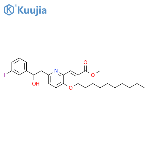 2-Propenoic acid,3-[3-(decyloxy)-6-[2-hydroxy-2-(3-iodophenyl)ethyl]-2-pyridinyl]-, methylester, (E)- structure