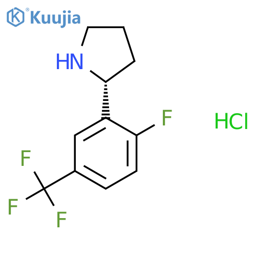 (R)-2-(2-Fluoro-5-(trifluoromethyl)phenyl)pyrrolidine hydrochloride structure