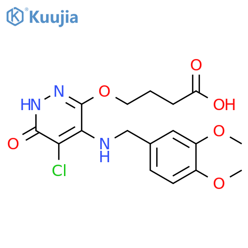 Butanoic acid,4-[[5-chloro-4-[[(3,4-dimethoxyphenyl)methyl]amino]-1,6-dihydro-6-oxo-3-pyridazinyl]oxy]- structure