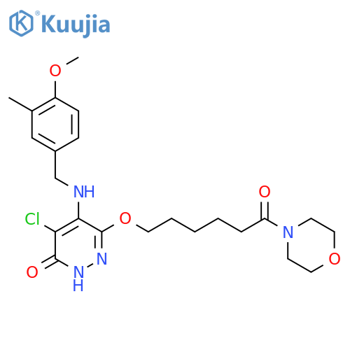 Morpholine,4-[6-[[5-chloro-1,6-dihydro-4-[[(4-methoxy-3-methylphenyl)methyl]amino]-6-oxo-3-pyridazinyl]oxy]-1-oxohexyl]- structure