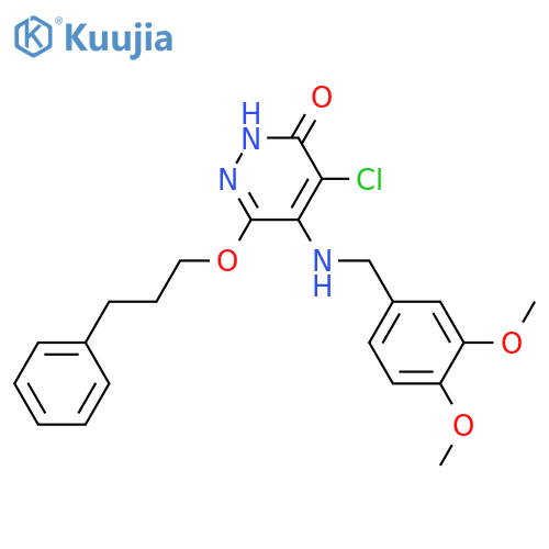 3(2H)-Pyridazinone,4-chloro-5-[[(3,4-dimethoxyphenyl)methyl]amino]-6-(3-phenylpropoxy)- structure