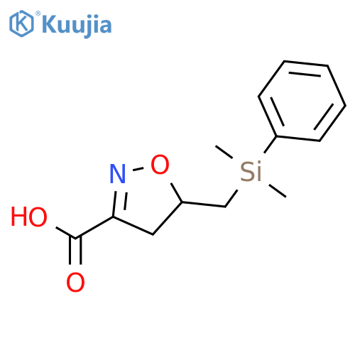 3-Isoxazolecarboxylic acid, 5-[(dimethylphenylsilyl)methyl]-4,5-dihydro- structure