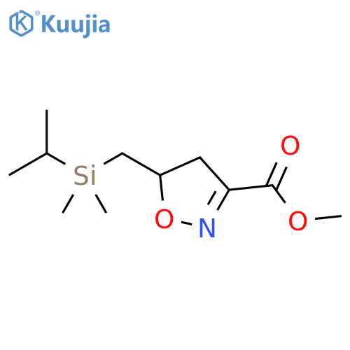 3-Isoxazolecarboxylic acid,5-[[dimethyl(1-methylethyl)silyl]methyl]-4,5-dihydro-, methyl ester structure