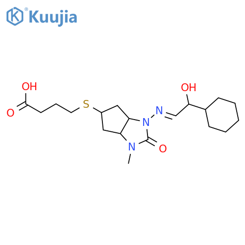 Butanoic acid,4-[[1-[(2-cyclohexyl-2-hydroxyethylidene)amino]octahydro-3-methyl-2-oxo-5-cyclopentimidazolyl]thio]- structure