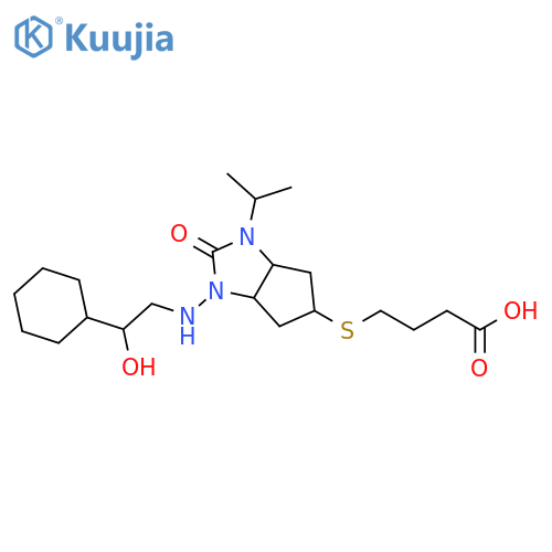 Butanoic acid,4-[[1-[(2-cyclohexyl-2-hydroxyethyl)amino]octahydro-3-(1-methylethyl)-2-oxo-5-cyclopentimidazolyl]thio]- structure