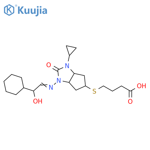 Butanoic acid,4-[[1-[(2-cyclohexyl-2-hydroxyethylidene)amino]-3-cyclopropyloctahydro-2-oxo-5-cyclopentimidazolyl]thio]- structure