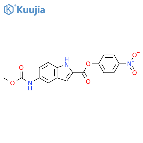 1H-Indole-2-carboxylic acid, 5-[(methoxycarbonyl)amino]-, 4-nitrophenylester structure