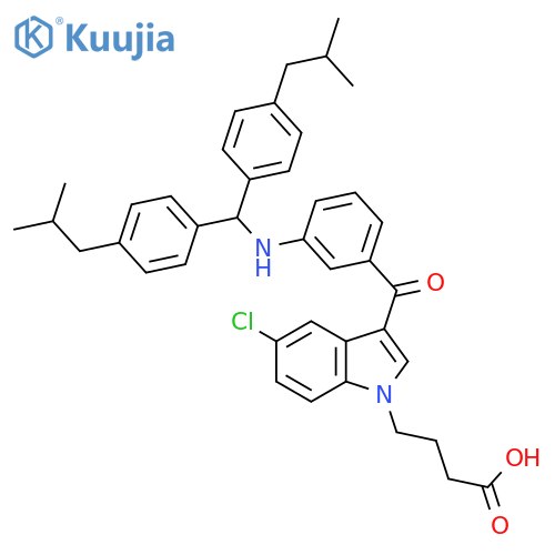 1H-Indole-1-butanoic acid,3-[3-[[bis[4-(2-methylpropyl)phenyl]methyl]amino]benzoyl]-5-chloro- structure