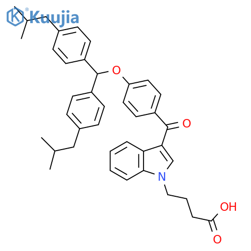 1H-Indole-1-butanoic acid,3-[4-[bis[4-(2-methylpropyl)phenyl]methoxy]benzoyl]- structure