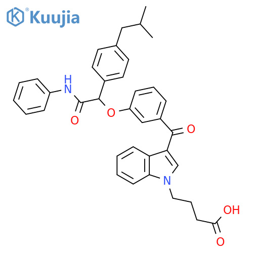 1H-Indole-1-butanoic acid,3-[3-[1-[4-(2-methylpropyl)phenyl]-2-oxo-2-(phenylamino)ethoxy]benzoyl]- structure