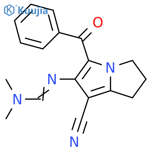 Methanimidamide,N'-(5-benzoyl-7-cyano-2,3-dihydro-1H-pyrrolizin-6-yl)-N,N-dimethyl- structure