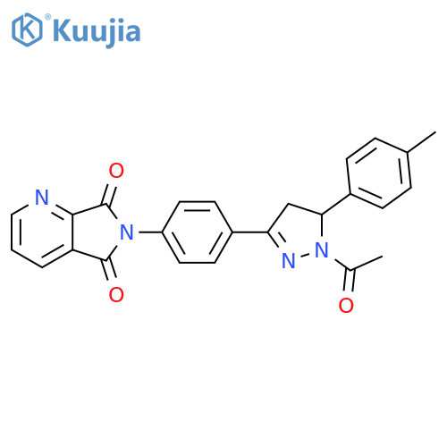 1H-Pyrazole,1-acetyl-3-[4-(5,7-dihydro-5,7-dioxo-6H-pyrrolo[3,4-b]pyridin-6-yl)phenyl]-4,5-dihydro-5-(4-methylphenyl)- structure