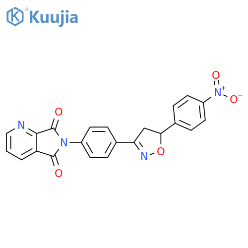5H-Pyrrolo[3,4-b]pyridine-5,7(6H)-dione,6-[4-[4,5-dihydro-5-(4-nitrophenyl)-3-isoxazolyl]phenyl]- structure