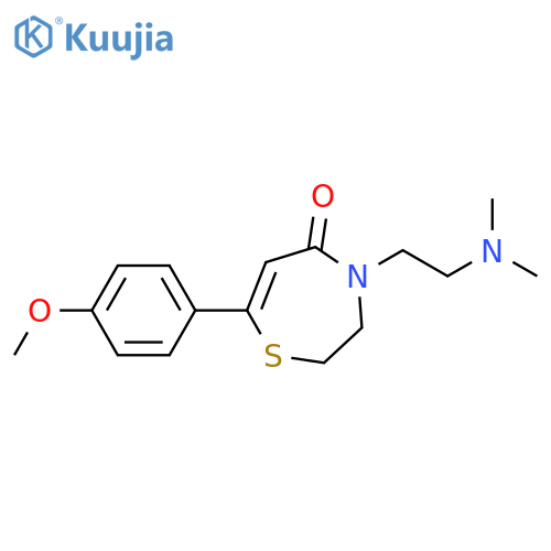 1,4-Thiazepin-5(2H)-one,4-[2-(dimethylamino)ethyl]-3,4-dihydro-7-(4-methoxyphenyl)- structure