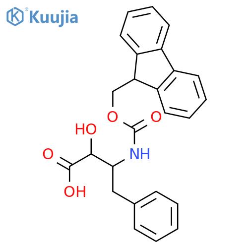 (2R,3R)-3-((((9H-Fluoren-9-yl)methoxy)carbonyl)amino)-2-hydroxy-4-phenylbutanoic acid structure