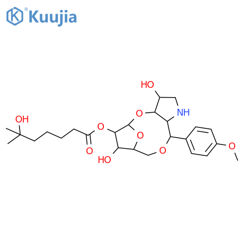 (3S,3aS,5R,6R,7S,8R,11R,11aR)-3,7-dihydroxy-11-(4-methoxyphenyl)decahydro-5H-5,8-epoxy[1,5]dioxecino[3,2-b]pyrrol-6-yl 6-hydroxy-6-methylheptanoate structure