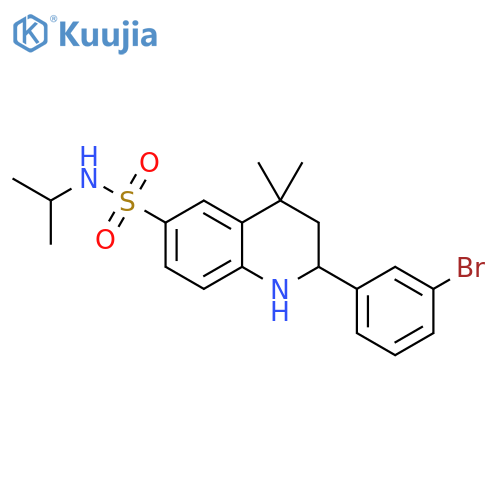 2-(3-bromophenyl)-4,4-dimethyl-N-(propan-2-yl)-1,2,3,4-tetrahydroquinoline-6-sulfonamide structure
