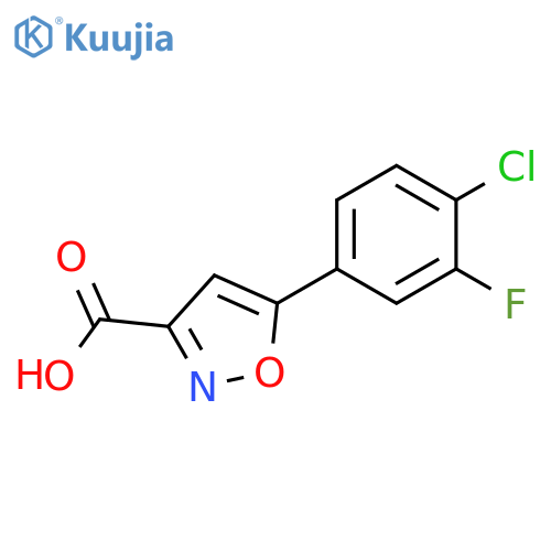5-(4-chloro-3-fluorophenyl)-1,2-oxazole-3-carboxylic acid structure