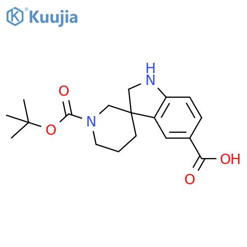 1'-(tert-Butoxycarbonyl)spiro[indoline-3,3'-piperidine]-5-carboxylic acid structure