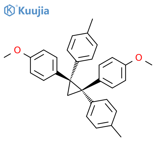 Benzene, 1,1'-[1,2-bis(4-methoxyphenyl)-1,2-cyclopropanediyl]bis[4-methyl-, cis- (9CI) structure