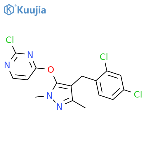Pyrimidine,2-chloro-4-[[4-[(2,4-dichlorophenyl)methyl]-1,3-dimethyl-1H-pyrazol-5-yl]oxy]- structure