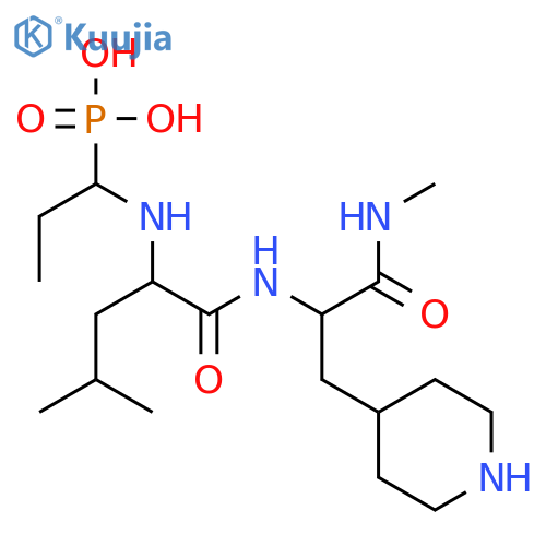 D-Alaninamide,N-(1-phosphonopropyl)-L-leucyl-N-methyl-3-(4-piperidinyl)-, (R)- structure