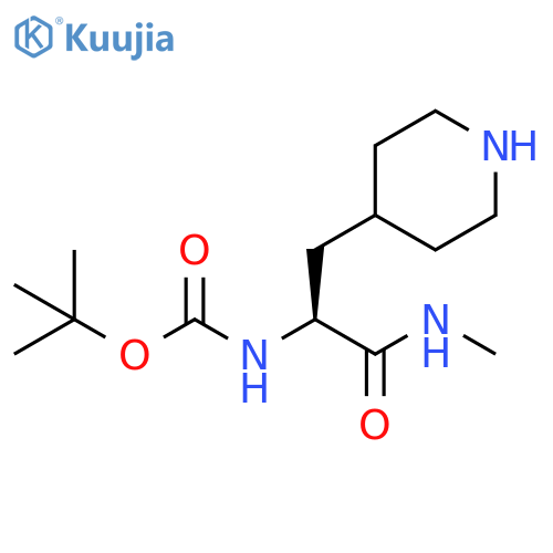 Carbamic acid, [2-(methylamino)-2-oxo-1-(4-piperidinylmethyl)ethyl]-,1,1-dimethylethyl ester, (S)- structure