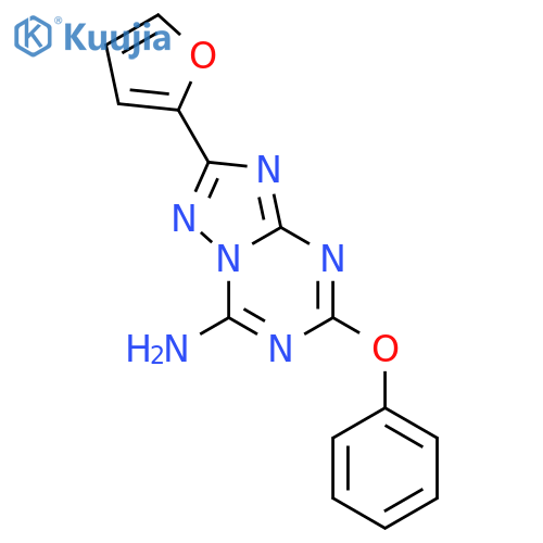 2-furan-2-yl-5-phenoxy[1,2,4]triazolo[1,5-a][1,3,5]triazin-7-amine structure