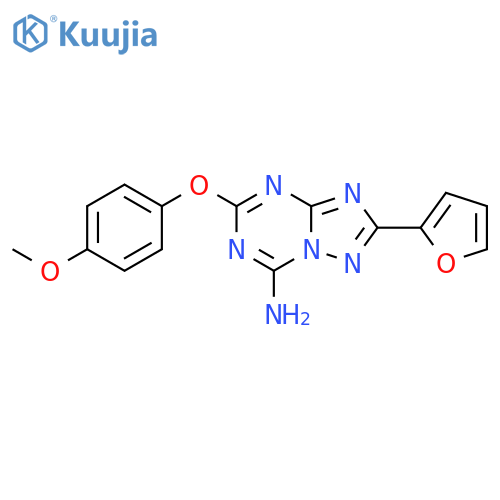 [1,2,4]Triazolo[1,5-a][1,3,5]triazin-7-amine,2-(2-furanyl)-5-(4-methoxyphenoxy)- structure