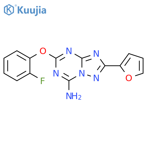 [1,2,4]Triazolo[1,5-a][1,3,5]triazin-7-amine,5-(2-fluorophenoxy)-2-(2-furanyl)- structure