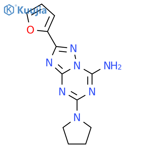 [1,2,4]Triazolo[1,5-a][1,3,5]triazin-7-amine,2-(2-furanyl)-5-(1-pyrrolidinyl)- structure