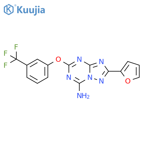 [1,2,4]Triazolo[1,5-a][1,3,5]triazin-7-amine,2-(2-furanyl)-5-[3-(trifluoromethyl)phenoxy]- structure
