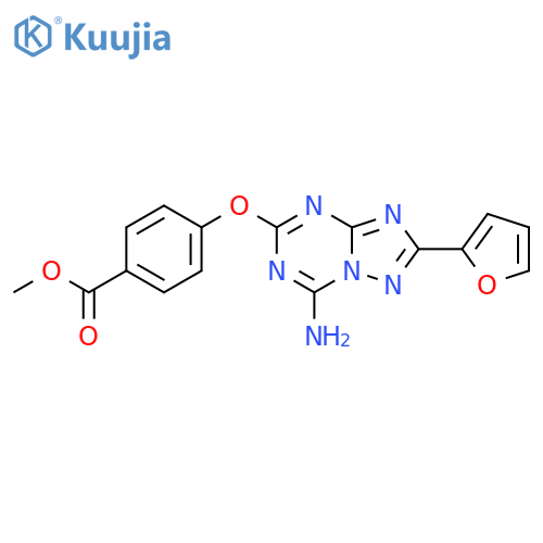 Benzoic acid, 4-[[7-amino-2-(2-furanyl)[1,2,4]triazolo[1,5-a][1,3,5]triazin-5-yl]oxy]-, methyl ester structure