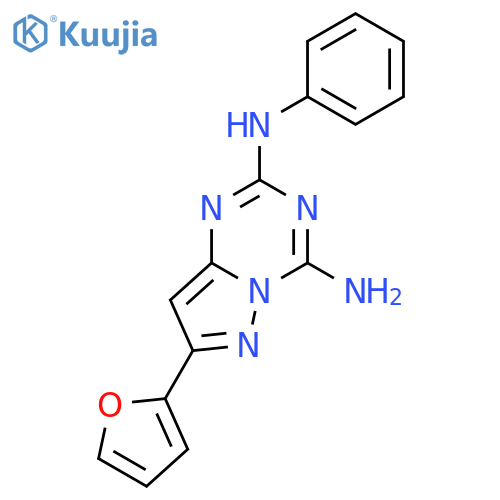 Pyrazolo[1,5-a]-1,3,5-triazine-2,4-diamine, 7-(2-furanyl)-N2-phenyl- structure