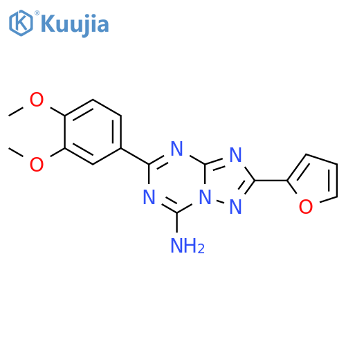 [1,2,4]Triazolo[1,5-a][1,3,5]triazin-7-amine,5-(3,4-dimethoxyphenyl)-2-(2-furanyl)- structure