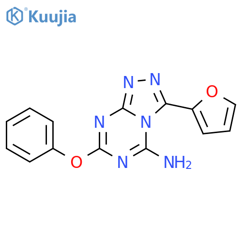 1,2,4-Triazolo[4,3-a][1,3,5]triazin-5-amine, 3-(2-furanyl)-7-phenoxy- structure