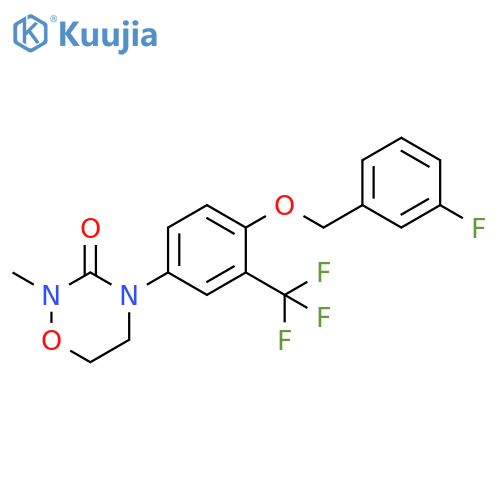 2H-1,2,4-Oxadiazin-3(4H)-one, 4-[4-[(3-fluorophenyl)methoxy]-3-(trifluoromethyl)phenyl]dihydro-2-methyl- structure