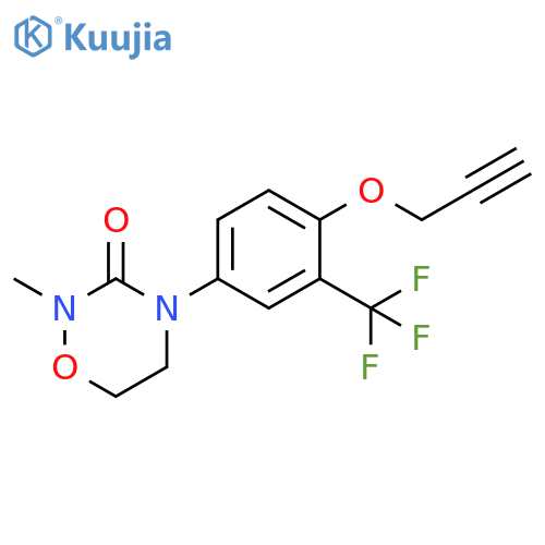2H-1,2,4-Oxadiazin-3(4H)-one,dihydro-2-methyl-4-[4-(2-propynyloxy)-3-(trifluoromethyl)phenyl]- structure