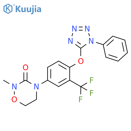 2H-1,2,4-Oxadiazin-3(4H)-one,dihydro-2-methyl-4-[4-[(1-phenyl-1H-tetrazol-5-yl)oxy]-3-(trifluoromethyl)phenyl]- structure