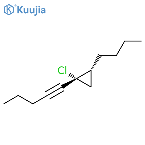 Cyclopropane, 2-butyl-1-chloro-1-(1-pentynyl)-, trans- (9CI) structure