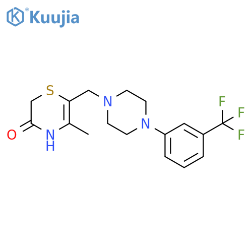 2H-1,4-Thiazin-3(4H)-one,5-methyl-6-[[4-[3-(trifluoromethyl)phenyl]-1-piperazinyl]methyl]- structure