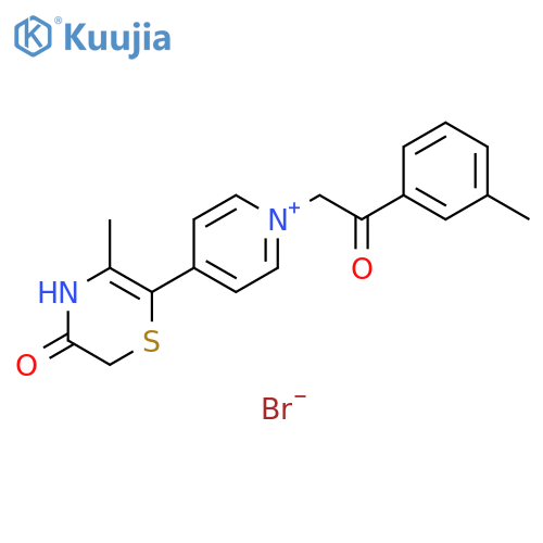 Pyridinium,4-(3,4-dihydro-5-methyl-3-oxo-2H-1,4-thiazin-6-yl)-1-[2-(3-methylphenyl)-2-oxoethyl]-, bromide structure