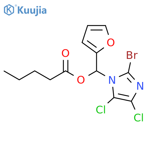 Pentanoic acid,(2-bromo-4,5-dichloro-1H-imidazol-1-yl)-2-furanylmethyl ester structure